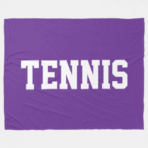 TENNIS Atletisk Sportig Vit Text På Kunglig Lila Fleecefilt