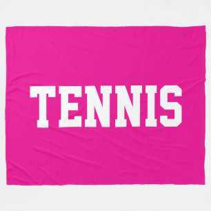 TENNIS Atletisk Sportig Vit Text På Ljus Rosa Fleecefilt