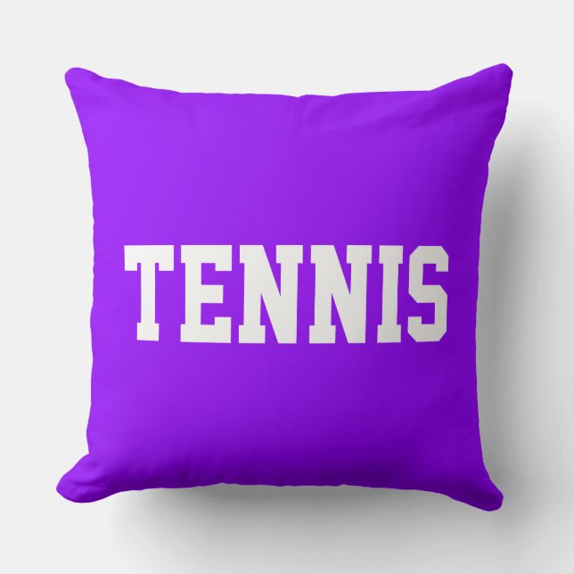 TENNIS Atletisk vit text på rolig lila Kudde (Framsida)
