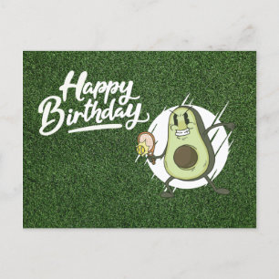 Tennis Avocado spelar tennis Birthday Card Vykort