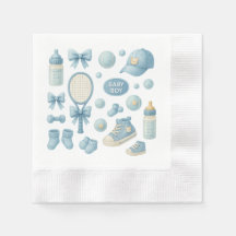 Tennis Baby Shower för Baby Boy Blue tema