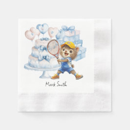 Tennis Baby Shower for Baby Boy Blue themed Napkin Pappersservett