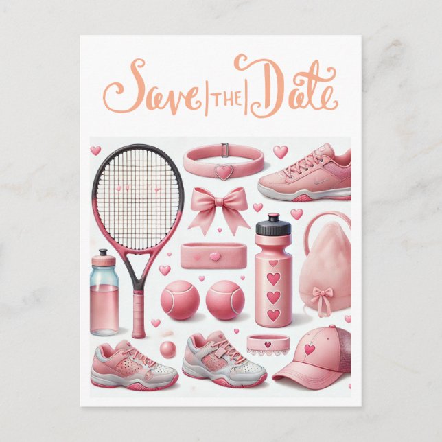 Tennis Baby Shower for Flicka Rosa themed Vykort (Framsida)