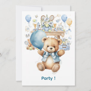 Tennis Baby Shower for Pojke Blue themed Inbjudningar