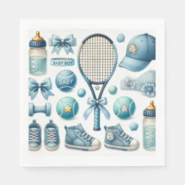 Tennis Baby Shower for Pojke Blue themed Pappersservett