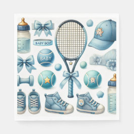 Tennis Baby Shower for Pojke Blue themed Pappersservett