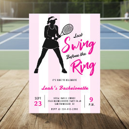 Tennis Bacheloretette Last Swing Before the Ring Inbjudningar