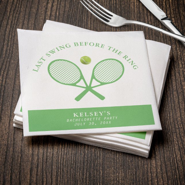 Tennis Bachelorette Last Swing Före Ring Pappersservett (Skapare uppladdad)