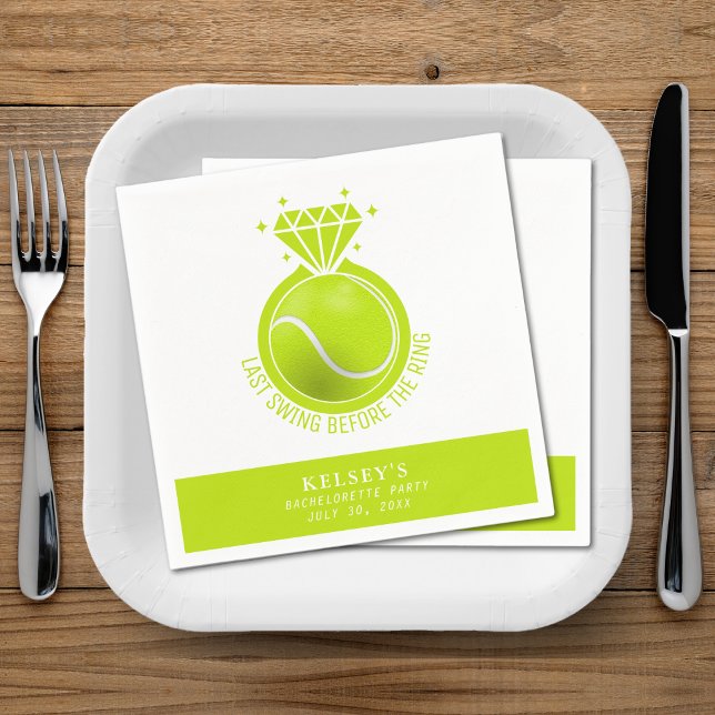 Tennis Bachelorette Last Swing Före Ring Pappersservett (Tennis Bachelorette Last Swing Before the Ring Napkins
)
