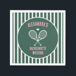 Tennis Bachelorette party preppy green Pappersservett<br><div class="desc">Last swing before the ring! Preppy Tennis Bachelorette weekend paper napkins.</div>