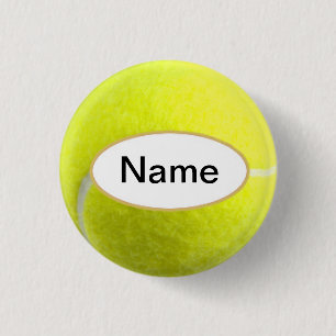 tennis bal med ditt namn på den knapp