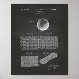 Tennis Ball 1935 Patent Art Chalkboard Poster