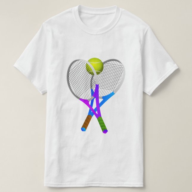 Tennis Ball and Rackets T Shirt (Design framsida)