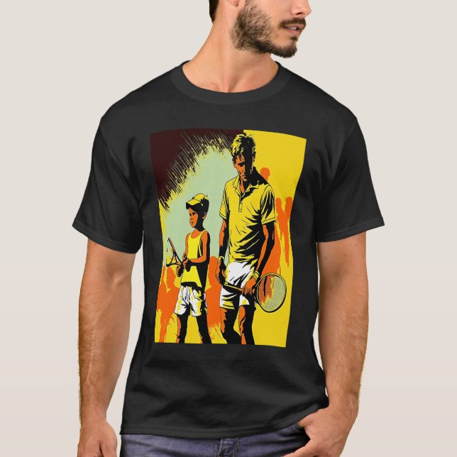 Tennis Ball And Tennis Racket Apparel Pop Father A T Shirt (Framsida)
