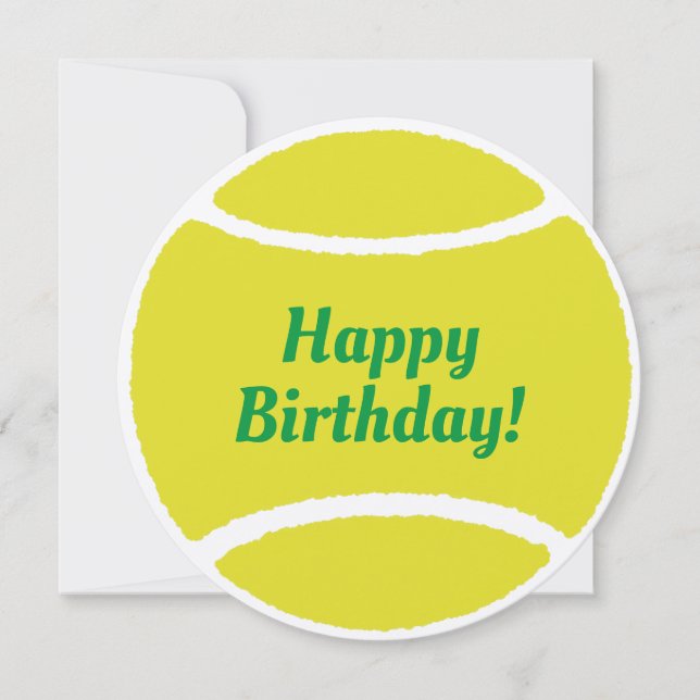 Tennis ball card: Happy Birthday! -text changeable (Framsida)