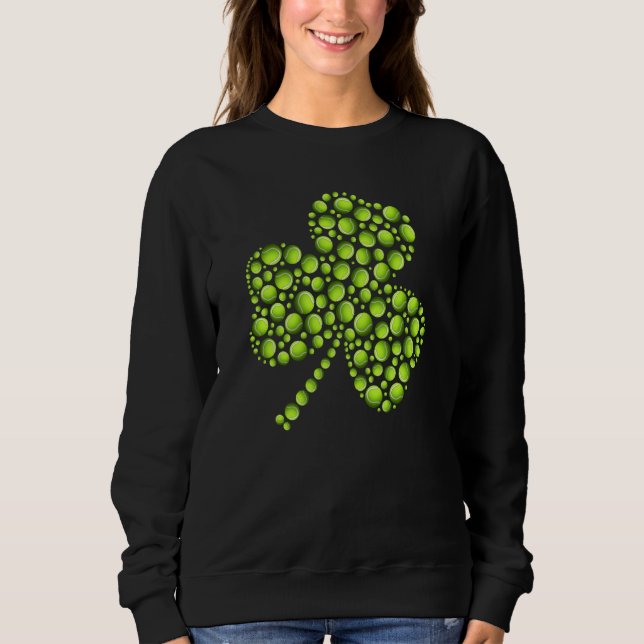 Tennis Ball Shamrock Leaf St Patrick's Day Men Boy T Shirt (Framsida)