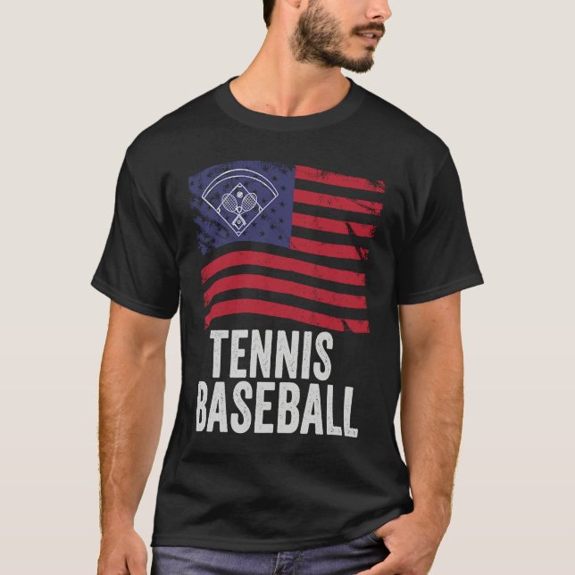 Tennis Baseball Fun Game for All Ages Perfect Outd T Shirt (Framsida)