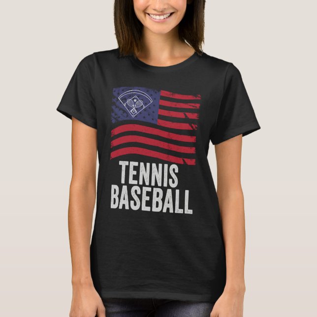 Tennis Baseball Fun Game for All Ages Perfect Outd T Shirt (Framsida)