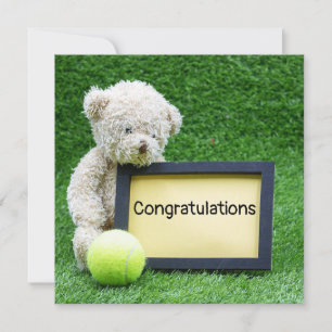 Tennis Bear-Grattisar med tennis boll