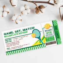 Tennis Biljett Pass Födelsedagsfest