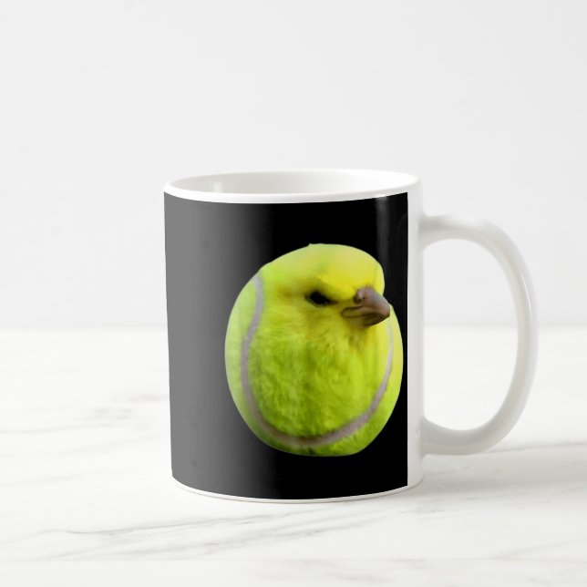 Tennis Bird Meme Round Budgie Tennis Ball  Kaffemugg (Höger)