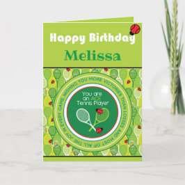 Tennis Birthday Card, anpassade Card Kort