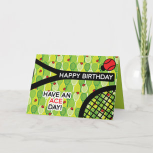 Tennis Birthday Card, anpassade Kort