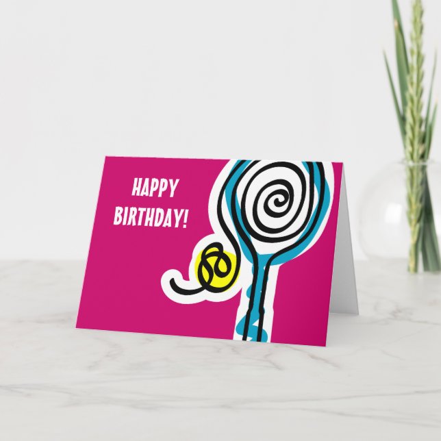 Tennis Birthday Card Kort (Framsida)