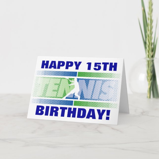Tennis Birthday Card med anpassningsbarnas åldersb Kort (Framsida)