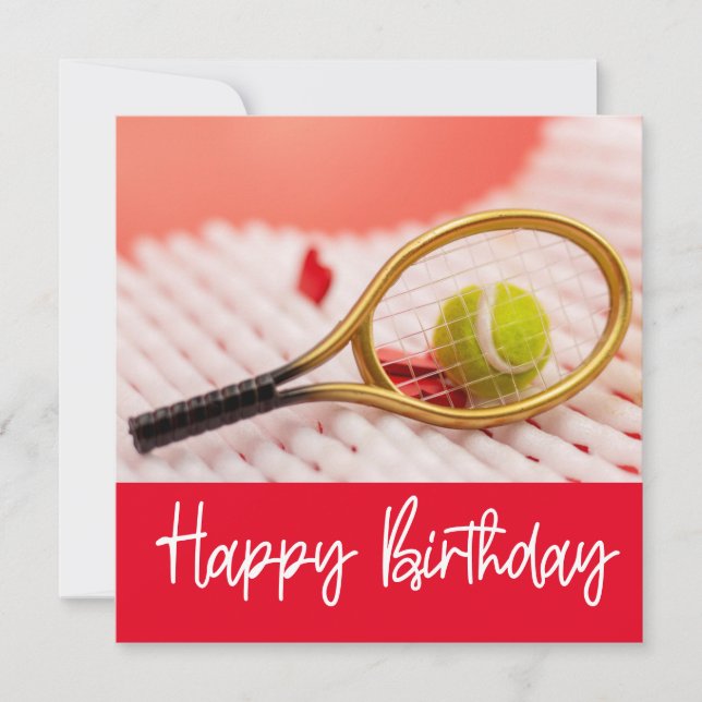 Tennis Birthday Card med boll för spelare Kort (Framsida)