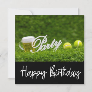 Tennis Birthday Card med boll för spelare Kort