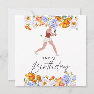 Tennis Birthday för Woman Player Postcard Kort