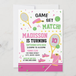 TENNIS Birthday girl Invitation Inbjudningar