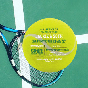 Tennis Birthday-inbjudan Inbjudningar