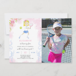 Tennis Birthday-inbjudan med foto Inbjudningar