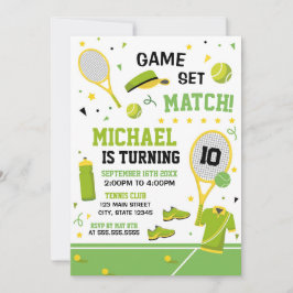 TENNIS Birthday Invitation Inbjudningar