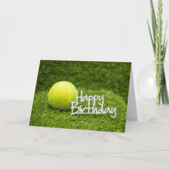 Tennis Birthday Kärlek på grönt Card Kort (Framsida)