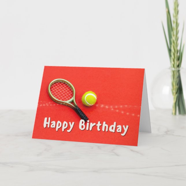 Tennis Birthday Kärlek på rött Kort (Framsida)