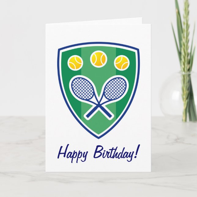 Tennis Birthday-kort för kapten, tränare eller spe Kort (Framsida)