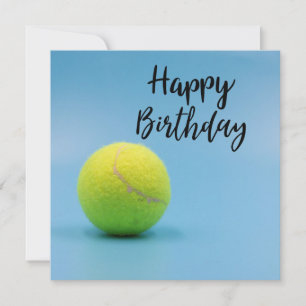 Tennis Birthday med boll och Racket på Blue Kort