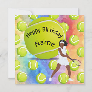 Tennis Birthday med tennis-spelare Kort