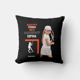 Tennis Birthday, Tennis Girl Player Backdrops Kudde