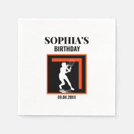 Tennis Birthday, Tennis Girl Player Pappersservett