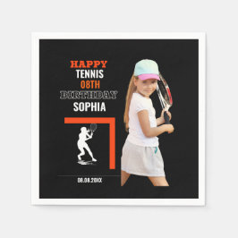 Tennis Birthday, Tennis Girl Player Pappersservett
