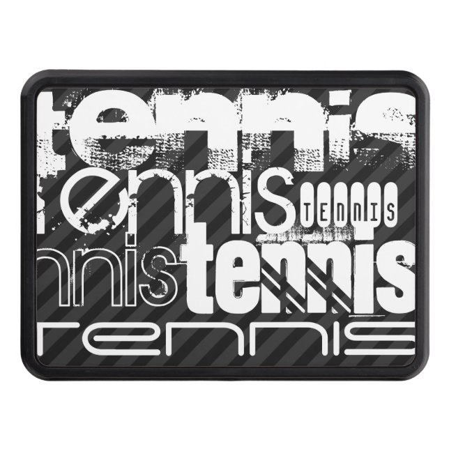 Tennis; Black & Mörk Grått Rand Dragkroksskydd (Framsidan)