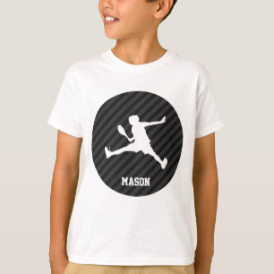 Tennis; Black & Mörk Grått Rand Tee Shirt