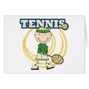TENNIS - blonda pojkeT-tröja och gåvor Hälsningskort