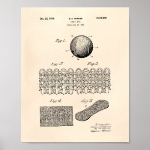 Tennis Boll 1935 Patent Art Old Peper Poster