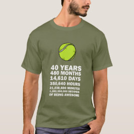 Tennis Boll 40:e födelsedagen till spelare T Shirt
