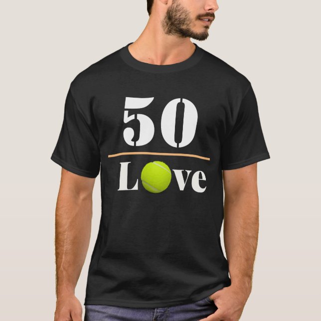 Tennis Boll 50:e födelsedagen med kärlek T-Shirt (Framsida)
